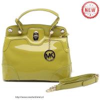 michael kors glad leer groot groen bakken Handtassen Online 7mnz6314